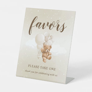 Signe De Table Pancarte de faveurs ourson neutre modifiable