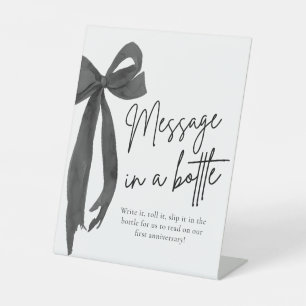 Signe De Table Pancarte de jeu de message dans une bouteille avec