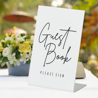 Signe De Table Pancarte de livre d'or pour invités de mariage bla