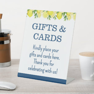 Signe De Table Pancarte de mariage citron pour cadeaux et cartes