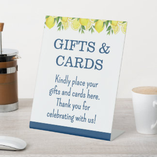 Signe De Table Pancarte de mariage citron pour cadeaux et cartes