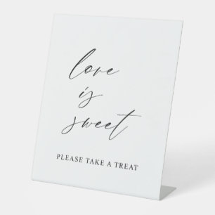 Signe De Table Pancarte de mariage « L'amour est doux » à calligr