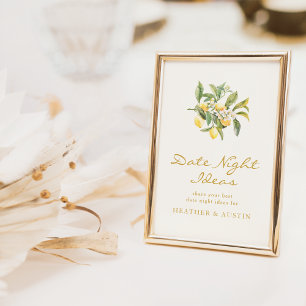 Signe De Table Pancarte de Nuit de Rendez-vous pour Mariage avec 