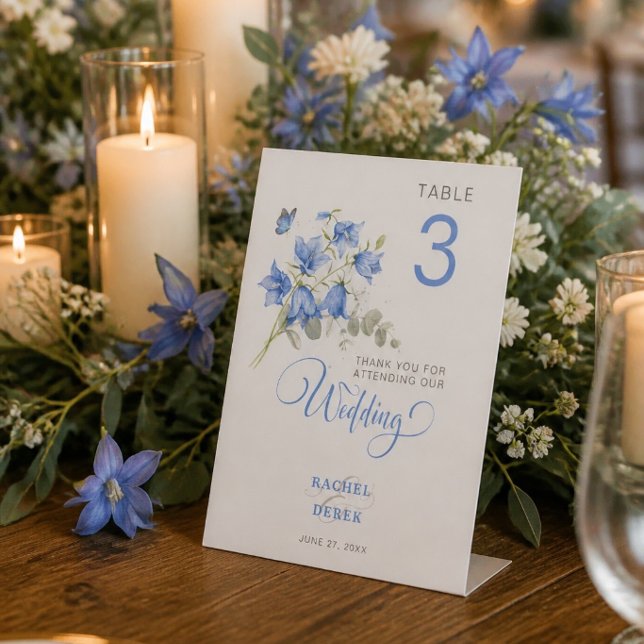 Signe De Table Pancarte de numéro de table de mariage Campanule b (Créateur téléchargé)