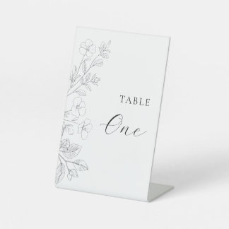 Signe De Table Pancarte de numéro de table minimaliste florale