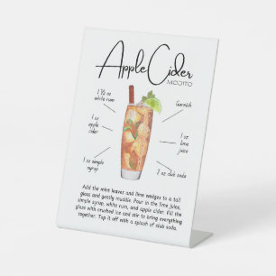 Signe De Table Pancarte de piédestal de cocktail Mojito au cidre