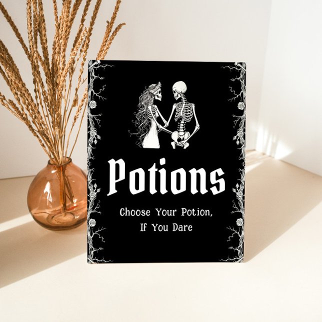 Signe De Table Pancarte de potions squelette Halloween gothique n (Créateur téléchargé)