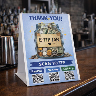 Signe De Table Pancarte de socle de code QR pour paiement par num