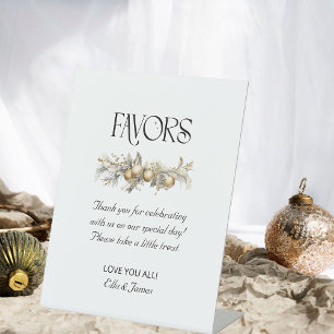 Signe De Table Pancarte de table de cadeaux de mariage de Noël en