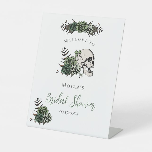 Signe De Table Pancarte de table de mariage gothique à fleurs bla (Recto)