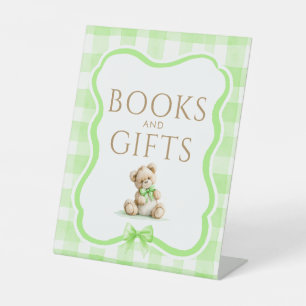 Signe De Table Pancarte de table Ourson Cadeaux et Livres pour Ba