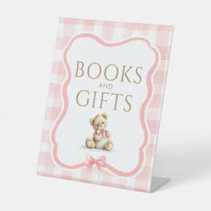 Signe De Table Pancarte de table Ourson Livres & Cadeaux pour Bab