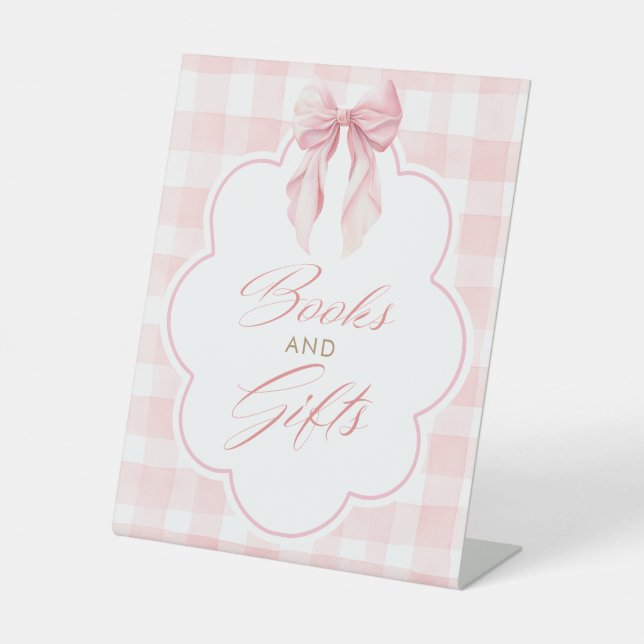 Signe De Table Pancarte de table pour bébé Fête Prénatale avec nœ (Recto)