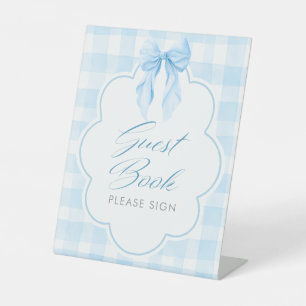 Signe De Table Pancarte de table pour livre d'or Baby Shower Bleu
