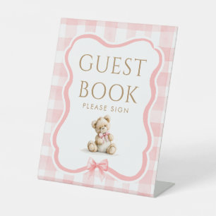 Signe De Table Pancarte de table pour livre d'or Ourson Fête Prén
