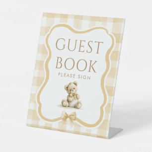 Signe De Table Pancarte de table pour livre d'or Ourson pour Baby