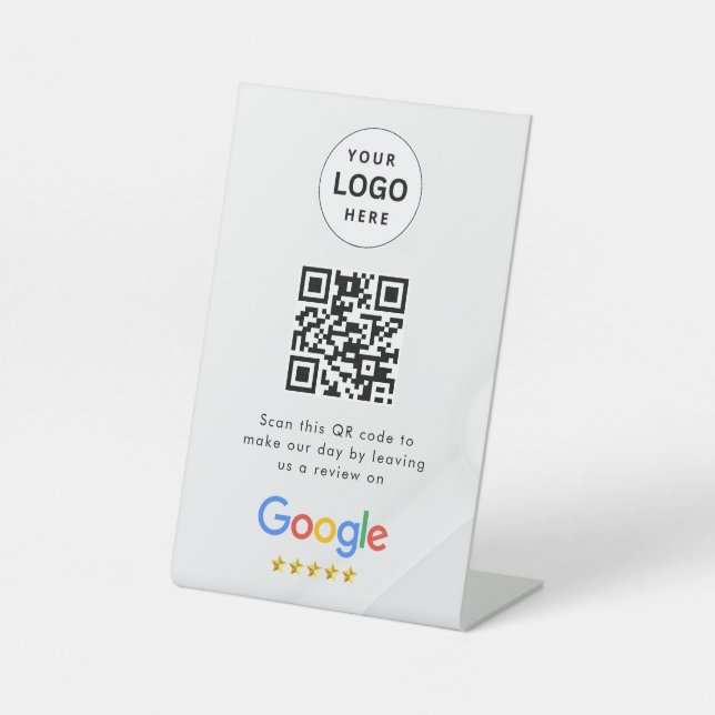Signe De Table Pancarte de tablette de code QR de critiques Googl (Recto)