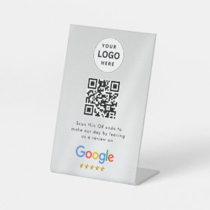 Signe De Table Pancarte de tablette de code QR de critiques Googl