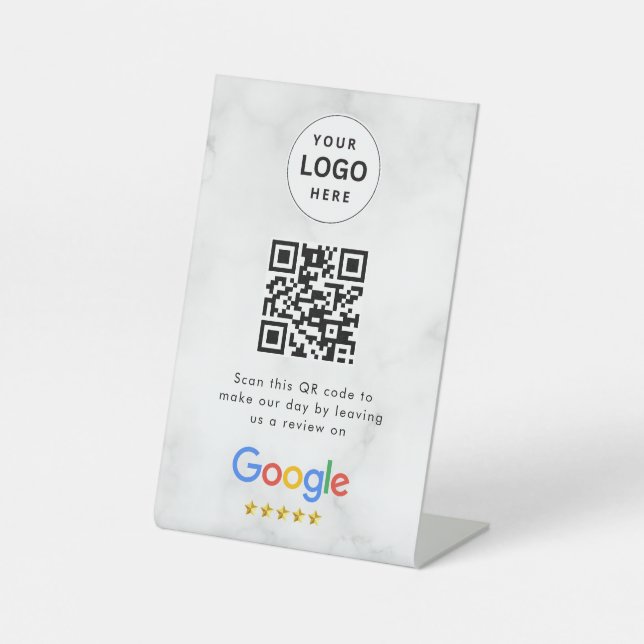 Signe De Table Pancarte de tablette de code QR de critiques Googl (Recto)