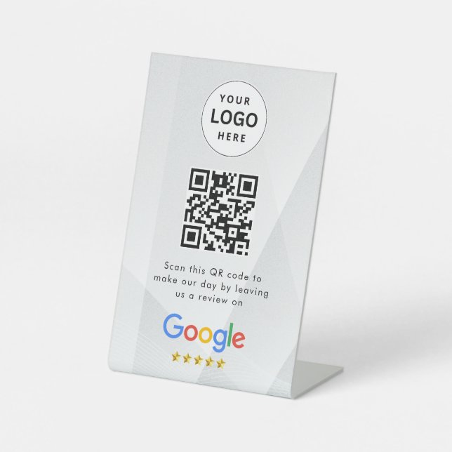 Signe De Table Pancarte de tablette de code QR de critiques Googl (Recto)