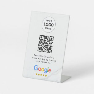 Signe De Table Pancarte de tablette de code QR de critiques Googl