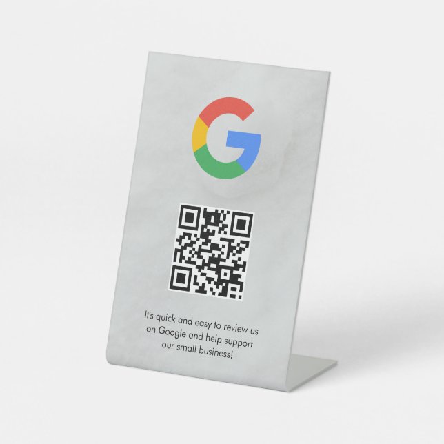Signe De Table Pancarte de tablette de code QR de critiques Googl (Recto)