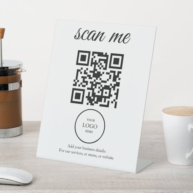 Signe De Table Pancarte de tente de table d'affaires de code QR d (In SItu)