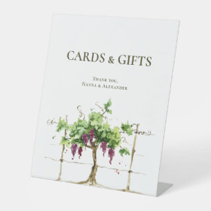 Signe De Table Pancarte pour cartes et cadeaux de vignoble et de