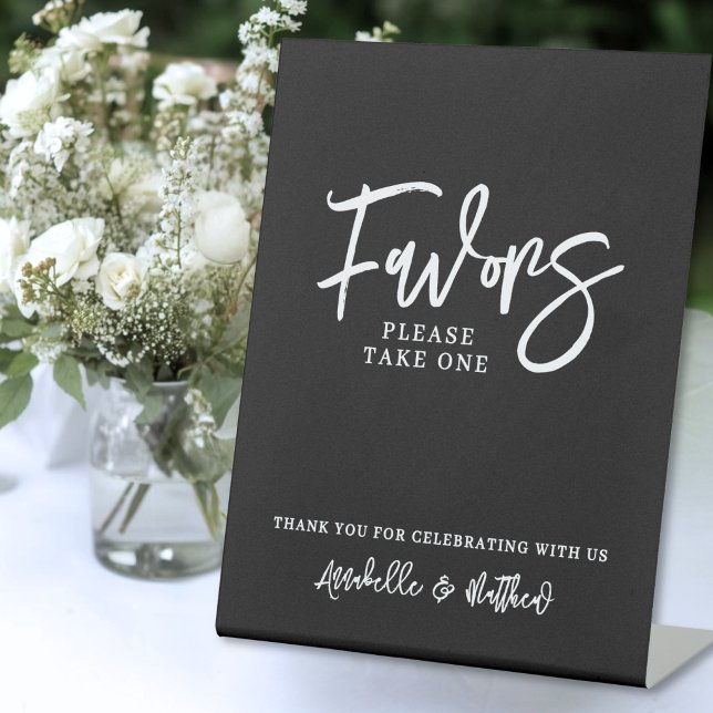 Signe De Table Pancarte pour la table des cadeaux de mariage (Wedding Favors Table Sign)
