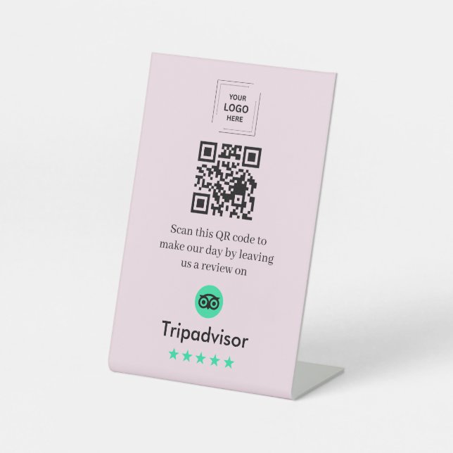 Signe De Table Pancarte QR Code de lien de critique Tripadvisor s (Recto)