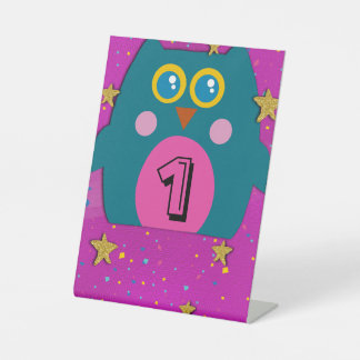 Signe De Table Pancartes de table violettes sarcelles Hibou Numér