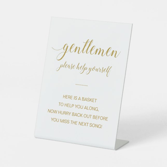 Signe De Table Panier de salle de bain Gold Gentlemen Mariage élé (Recto)