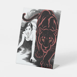 Signe De Table Panthère noire avec femmes