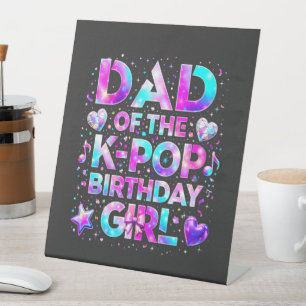 Signe De Table Papa de la musique coréenne d'anniversaire K-Pop