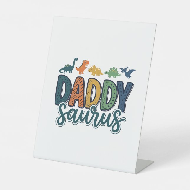Signe De Table Papa Saurus Mignon Papa Dinosaure Conception Vecto (Recto)