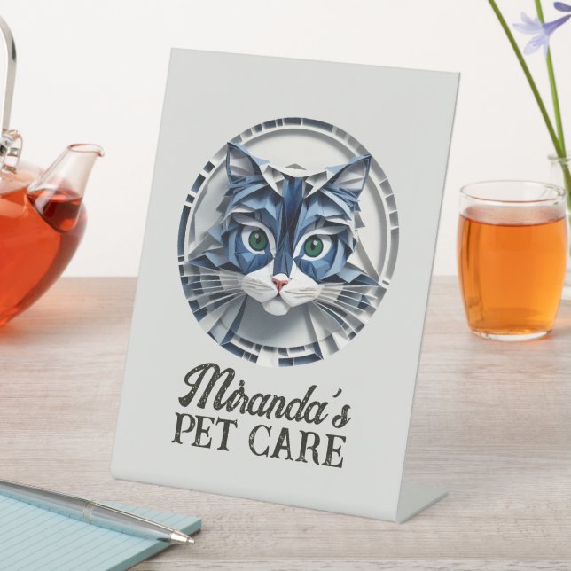 Signe De Table Papier de chat Origami Soins aux animaux Grooming  (In SItu)