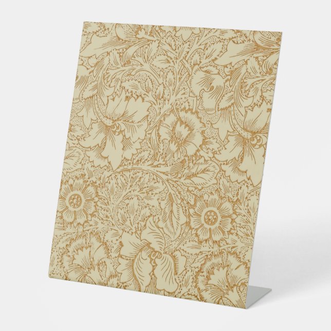 Signe De Table Papier peint floral Poppy de William Morris (Recto)
