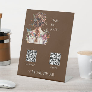 Signe De Table Papillon Cheveux QR Code Conseils virtuels Tablett