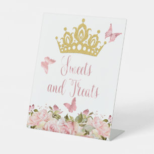Signe De Table Papillons de la Couronne Rose Floral Sweets & Trai