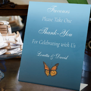 Signe De Table Papillons Monarque Blue Ombre