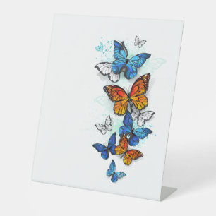 Signe De Table Papillons volants Morpho et Monarch