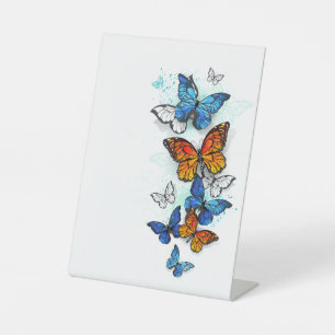 Signe De Table Papillons volants Morpho et Monarch