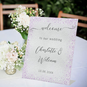 Signe De Table Parfum violet mariage bienvenue