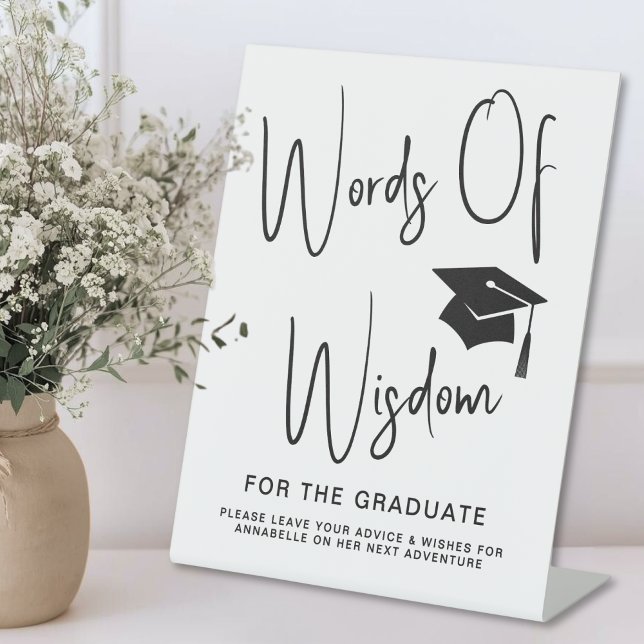 Signe De Table Paroles de sagesse (Words Of Wisdom Pedestal Sign)