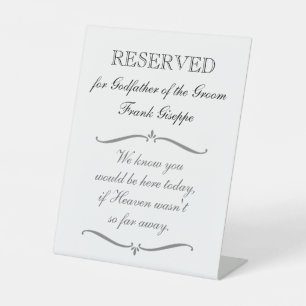 Signe De Table Parrain Réservé Du Mariage Mémorial Groom