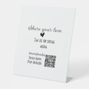 Signe De Table Partager le code QR de l'analyse d'amour ajouter d