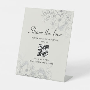 Signe De Table Partager le code QR Love Mariage