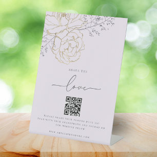 Signe De Table Partager Love Lilac Partager Photo Mariage QR Code