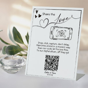 Signe De Table Partagez la photo Love Mariage QR Code Poster