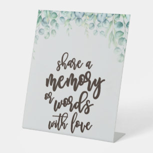 Signe De Table Partagez une mémoire ou des mots avec Love Mariage